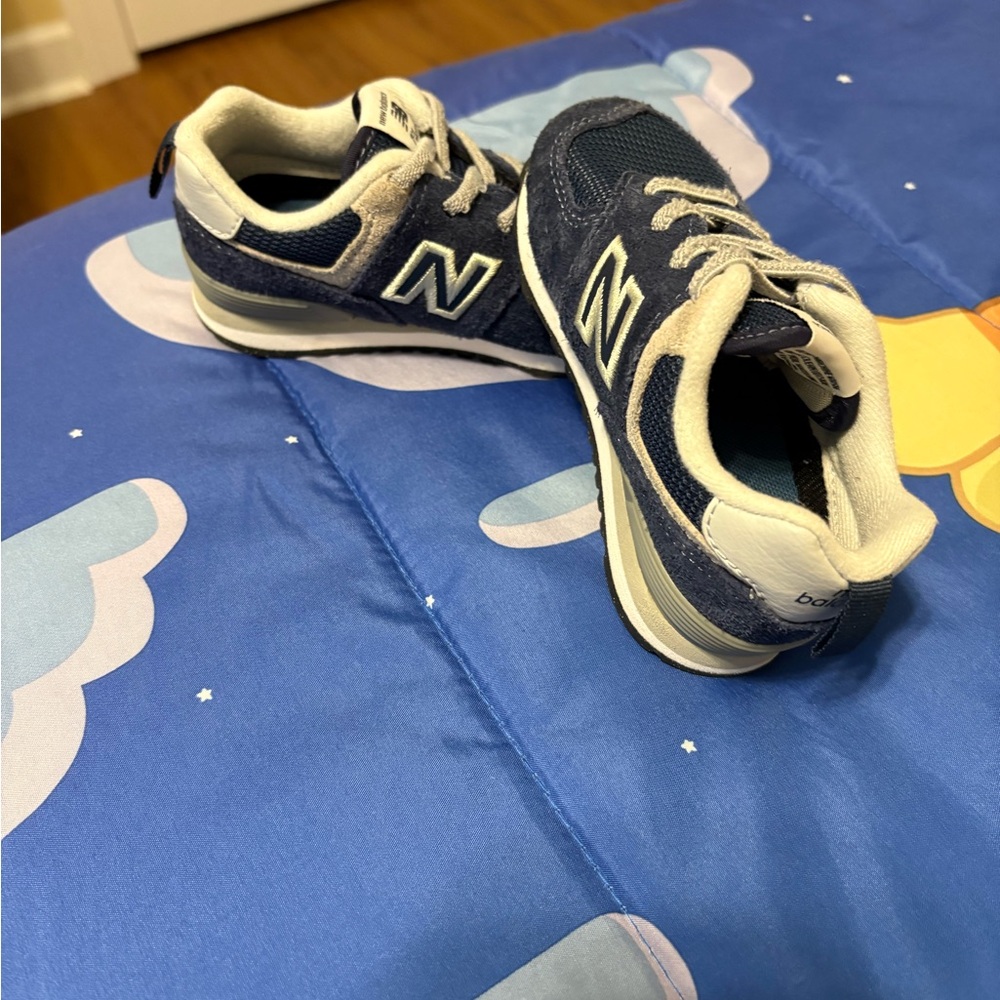 New Balance Navy and White Kids Sneakers